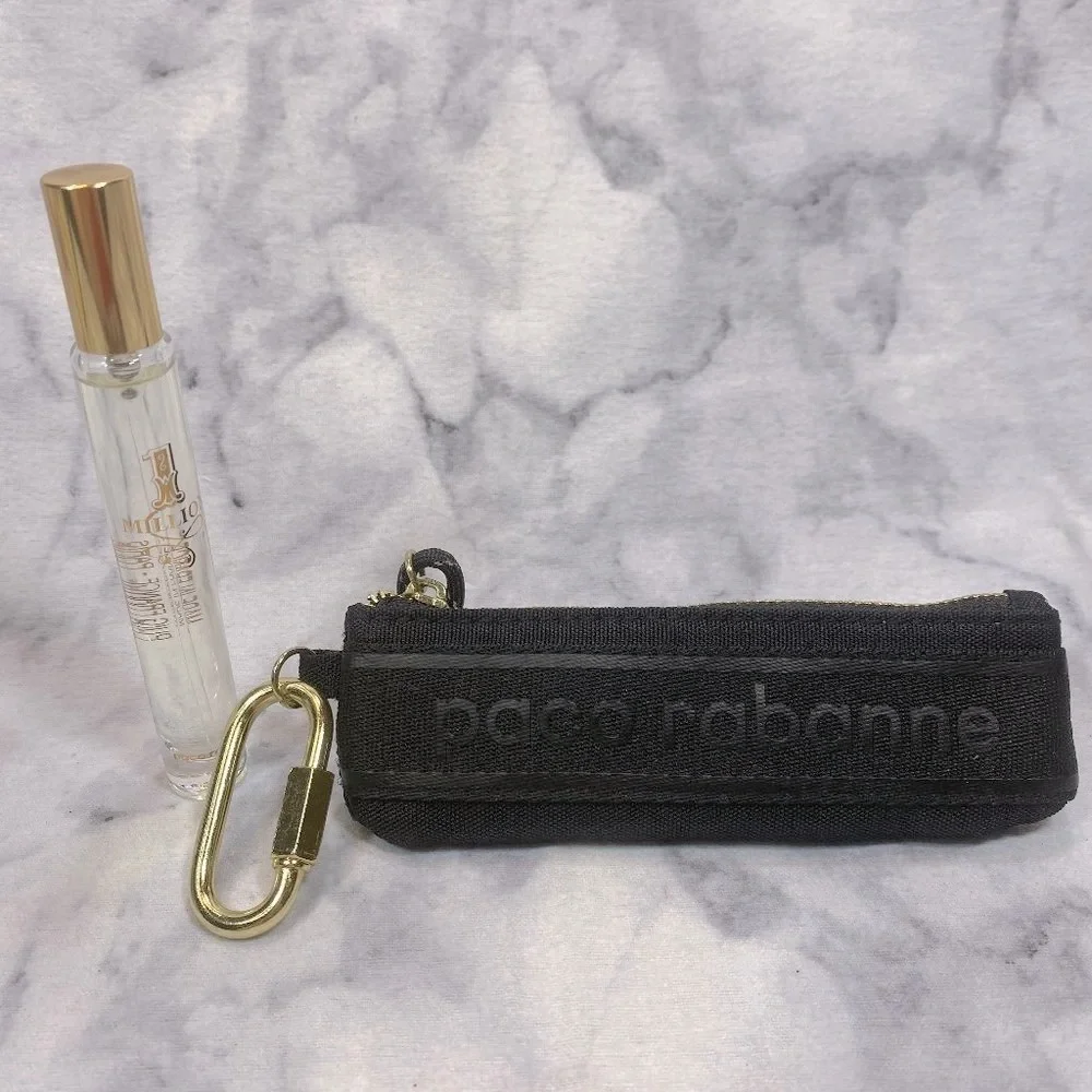 Paco Rabanne 1 Million EDT Gift Set-Black Travel Case,Travel Spray,10ml-2pc-NEW